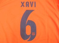 子供用 K134 バルセロナAWAY XAVI*6 シャビ 2015 オレンジ ゲームシャツ パンツ付