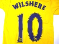 子供用 K019 アーセナルAWAY WILSHERE*10 ウィルシャー 黄 2014 ゲームシャツ パンツ付 /サッカー/オーダーメイド/ネーム作成/通販/キッズ/ジュニア/子供用/大人用/オリジナル