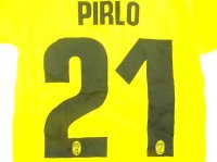 大人用 A136 ユべントスAWAY PIRLO*21 ピルロ 黄 ゲームシャツ パンツ付 /サッカー/オーダーメイド/ネーム作成/通販/キッズ/ジュニア/子供用/大人用/オリジナル