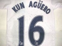 子供用 K077 マンチェスターシティーAWAY KUN AGUERO*16 アグエロ 白 ゲームシャツ パンツ付 /サッカー/オーダーメイド/ネーム作成/通販/キッズ/ジュニア/子供用/大人用/オリジナル