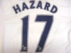 画像1: 子供用 K021 チェルシーAWAY HAZARD*17 アザール 白 2014 ゲームシャツ パンツ付 /サッカー/オーダーメイド/ネーム作成/通販/キッズ/ジュニア/子供用/大人用/オリジナル