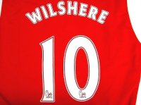 子供用 K006 アーセナルHOME WILSHERE*10 ウィルシャー 赤 16 ゲームシャツ パンツ付 /サッカー/オーダーメイド/ネーム作成/通販/キッズ/ジュニア/子供用/大人用/オリジナル