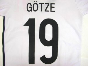 画像1: 子供用 K031 ドイツHOME GOTZE*19 ゲッツェ 2014 白 ゲームシャツ パンツ付 /サッカー/オーダーメイド/ネーム作成/通販/キッズ/ジュニア/子供用/大人用/オリジナル