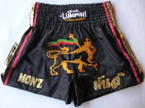 画像1: 新品 サテン 05 LUMPINI ボクシングパンツ S/M/L/XL 選択 黒獅子 /ボクシング/ムエタイ/トランクス/通販/大人用/キッズ用/ジュニア/子供用