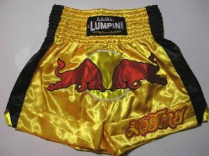 画像1: 新品 サテン 08 LUMPINI ボクシングパンツ S/M/L/XL 選択 黄赤牛 /ボクシング/ムエタイ/トランクス/通販/大人用/キッズ用/ジュニア/子供用