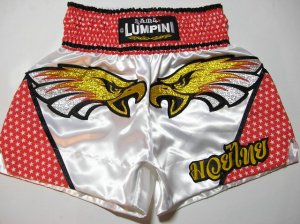 画像1: 新品 サテン 16 LUMPINI ボクシングパンツ S/M/L/XL 選択 白赤鷲 /ボクシング/ムエタイ/トランクス/通販/大人用/キッズ用/ジュニア/子供用