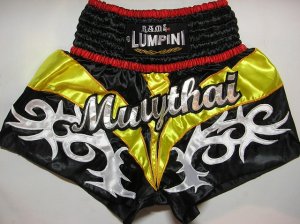 画像1: 新品 サテン 14 LUMPINI ボクシングパンツ S/M/L/XL 選択 黒V黄 /ボクシング/ムエタイ/トランクス/通販/大人用/キッズ用/ジュニア/子供用
