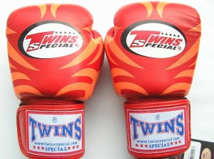 画像1: 新品 正規 TWINS 本格ボクシンググローブ TATOO 赤 /ボクシング/ムエタイ/本革製