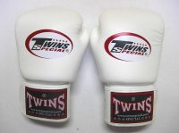 新品 正規 TWINS 本格ボクシンググローブ 白 /ボクシング/ムエタイ/本革製