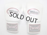 新品 正規 TWINS 本格ボクシンググローブ 白 /ボクシング/ムエタイ/本革製