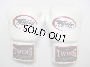 画像1: 新品 正規 TWINS 本格ボクシンググローブ 白 /ボクシング/ムエタイ/本革製