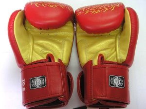 画像3: 新品 正規 TWINS 本格ボクシンググローブ 龍 赤 /ボクシング/ムエタイ/本革製/グローブ