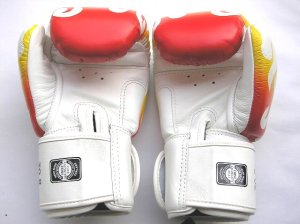 画像3: 新品 正規 TWINS 本格ボクシンググローブ FIRE 白 /ボクシング/ムエタイ/本革製/グローブ