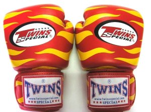 画像1: 新品 正規 TWINS 本格ボクシンググローブ ZEBRA 赤黄 /ボクシング/ムエタイ/本革製/グローブ