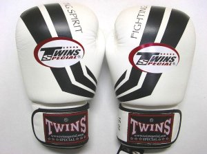 画像1: 新品 正規 TWINS 本格ボクシンググローブ Fs 白黒 /ボクシング/ムエタイ/本革製/グローブ