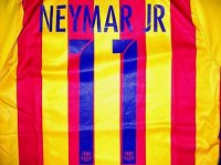 子供用 K134 バルセロナAWAY NEYMAR JR*11 ネイマール 2016 黄赤 ゲームシャツ パンツ付 /サッカー/オーダーメイド/ネーム作成/通販/キッズ/ジュニア/子供用/大人用/オリジナル