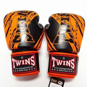 画像2: 新品 正規 TWINS 本格ボクシンググローブ TWINS黒オレンジ /ボクシング/ムエタイ/本革製/グローブ