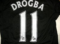 子供用 K036 チェルシーAWAY DROGBA*11 ドログバ  黒 16  ゲームシャツ パンツ付 サッカー ユニフォーム