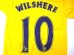 画像1: 子供用 K019 アーセナルAWAY WILSHERE*10 ウィルシャー 黄襟黒 17 ゲームシャツ パンツ付/サッカー/オーダーメイド/ネーム作成/通販/キッズ/ジュニア/子供用/大人用/オリジナル (1)