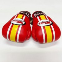 新品 正規 TWINS 本格ボクシンググローブ 赤黄白ストライプ /ボクシング/ムエタイ/本革製/グローブ