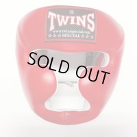 新品 正規 TWINS ヘッドギア 赤 /ボクシング/ムエタイ/ヘッドガード/本革製/