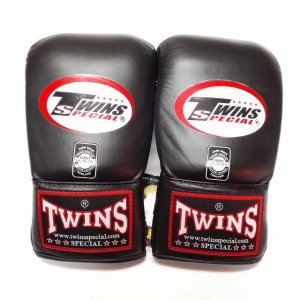 画像1: 新品 正規 TWINS パンチンググローブ 黒 M〜XL 3size 選択 /ボクシング/ムエタイ/パンチンググローブ/本革製/通販/大人用/キッズ用/ジュニア/子供用