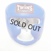 新品 正規 TWINS ヘッドギア 青 /ボクシング/ムエタイ/ヘッドガード/本革製/