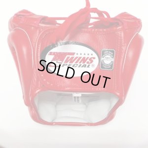画像2: 新品 正規 TWINS ヘッドギア 赤 /ボクシング/ムエタイ/ヘッドガード/本革製/