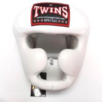 新品 正規 TWINS ヘッドギア 白 /ボクシング/ムエタイ/ヘッドガード/本革製/