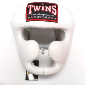 画像1: 新品 正規 TWINS ヘッドギア 白 /ボクシング/ムエタイ/ヘッドガード/本革製/