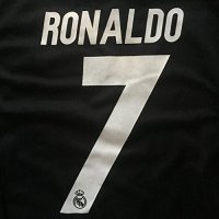 子供用 K027 レアルマドリードAWAY RONALDO*7 ロナウド 黒 17 ゲームシャツ パンツ付