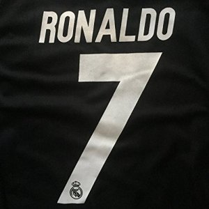 画像1: 子供用 K027 レアルマドリードAWAY RONALDO*7 ロナウド 黒 17 ゲームシャツ パンツ付