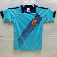 子供用 K122 スペイン FABREGAS*10 セスク 水斜黒 ゲームシャツ パンツ付 /サッカー/ユニフォーム