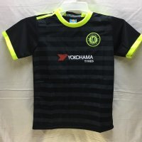 子供用 K036 チェルシーAWAY DIEGO COSTA*19 ディエゴコスタ 黒袖黄 17  ゲームシャツ パンツ付 サッカー ユニフォーム