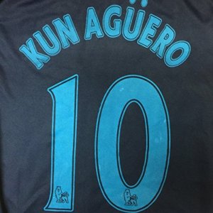 画像1: 子供用 K105 マンチェスターシティーAWAY KUN AGUERO*10 アグエロ 紺 16 ゲームシャツ パンツ付 /サッカー/オーダーメイド/ネーム作成/通販/キッズ/ジュニア/子供用/大人用/オリジナル 