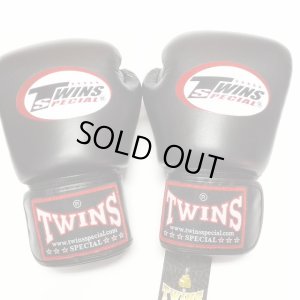 画像1: 新品 正規 TWINS 本格ボクシンググローブ 黒 /ボクシング/ムエタイ/本革製