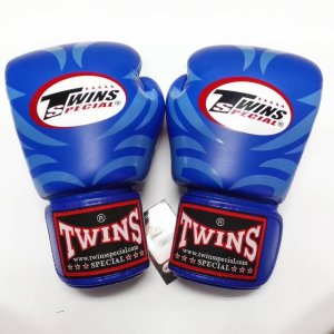 画像1: 新品 正規 TWINS 本格ボクシンググローブ TATOO 青 /ボクシング/ムエタイ/本革製/グローブ