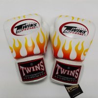 新品 正規 TWINS 本格ボクシンググローブ FIRE 白 /ボクシング/ムエタイ/本革製/グローブ