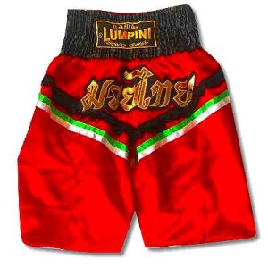 画像1: 新品 サテン 103 LUMPINI K-1パンツ S/M/L/XL 選択 K1赤V黒ひげ/ボクシング/ムエタイ/トランクス/通販/大人用/キッズ用/ジュニア/子供用