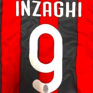 画像1: 子供用 K002 ACミランHOME INZAGHI*9 インザーギ 赤黒 18 ゲームシャツ パンツ付 サッカー ユニフォーム