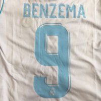 子供用 K001 レアルマドリードHOME BENZEMA*9 ベンゼマ 白青ライン 18 ゲームシャツ パンツ付