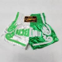 新品 サテン 04 LUMPINI ボクシングパンツ S/M/L/XL 選択 緑白THAI /ボクシング/ムエタイ/トランクス/通販/大人用/キッズ用/ジュニア/子供用