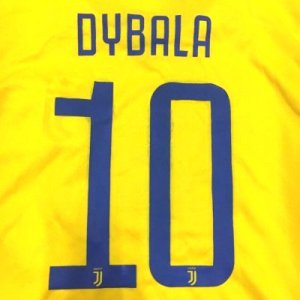 画像1: 子供用 K116 ユベントスAWAY DYBALA*10 ディバラ 黄 18 ゲームシャツ パンツ付 /サッカー/ユニフォーム