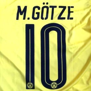 画像1: 子供用 K017 ボルシア ドルトムントHOME M.GOTZE*10 マリオゲッツェ 黄黒 18 ゲームシャツ パンツ付 /サッカー/オーダーメイド/ネーム作成/通販/キッズ/ジュニア/子供用/大人用/オリジナル