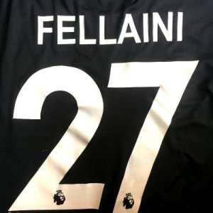 画像1: 子供用 K030 マンチェスターAWAY FELLAINI*27 フェライニ 18 黒 ゲームシャツ パンツ付