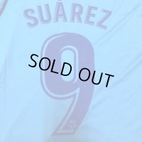 大人用 A134 バルセロナAWAY SUAREZ*9 スアレス 18 水色 ゲームシャツ パンツ付