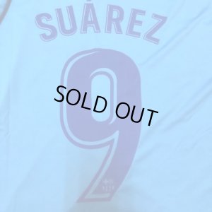 画像1: 大人用 A134 バルセロナAWAY SUAREZ*9 スアレス 18 水色 ゲームシャツ パンツ付