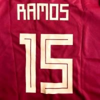 大人用 A014 スペイン RAMOS*15 セルヒオ ラモス 赤 18 ゲームシャツ パンツ付 