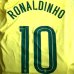 画像1: 子供用 K012 ブラジル RONALDINHO*10 ロナウジーニョ 黄 18 ゲームシャツ パンツ付  (1)