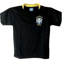 子供用 K049 ブラジル P.COUTINHO*11 コウチーニョ 黒黄 19 ゲームシャツ パンツ付 